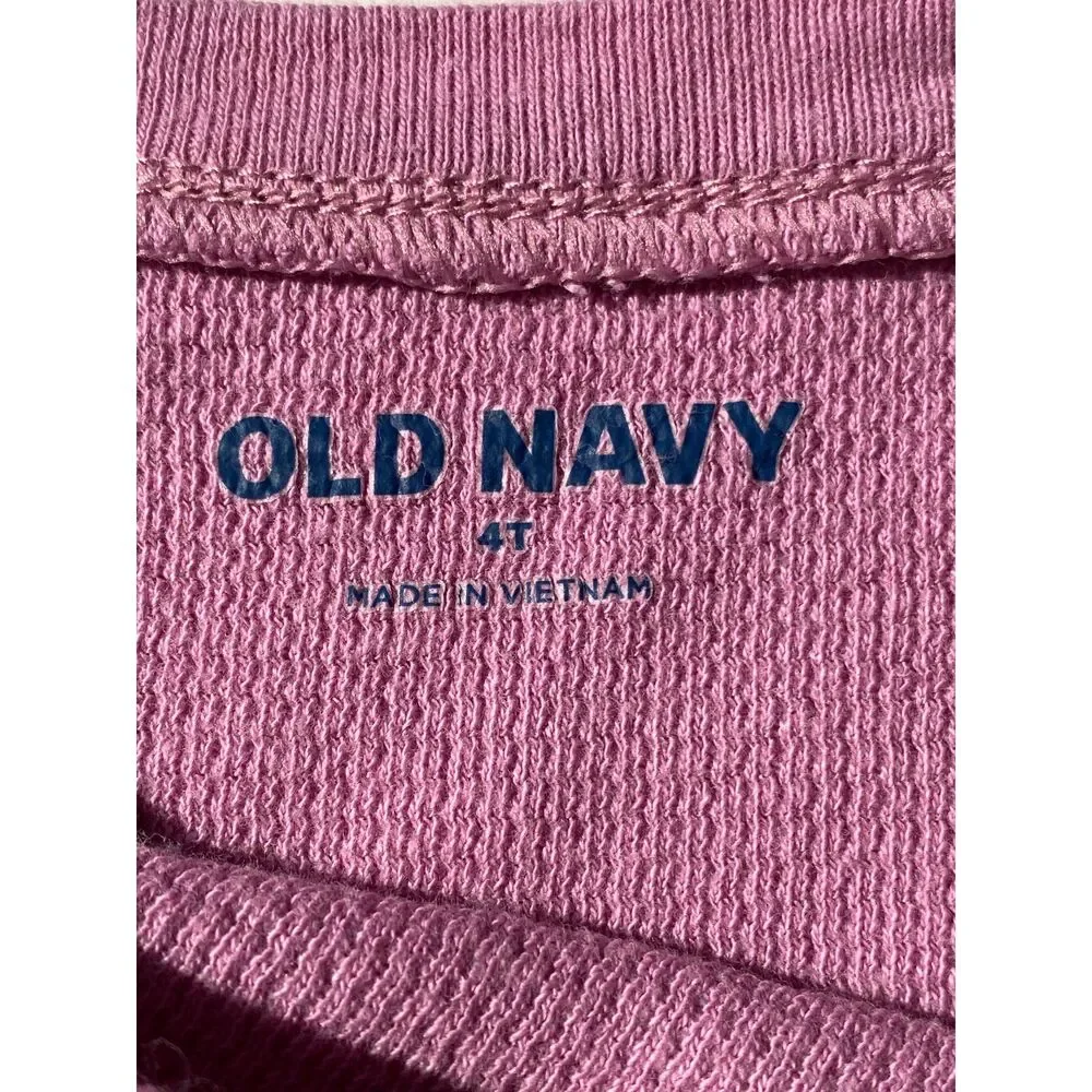 Old Navy 4T Thermal 100% Cotton Long sleeve in Orchid